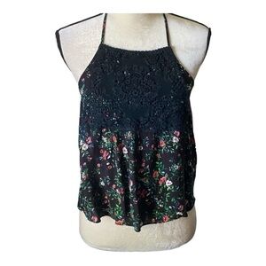 FULL TILT-FLORAL AND EMBROIDERED BOHO TOP